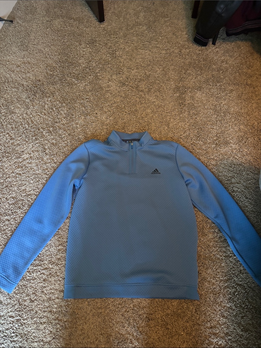 adidas Men’s Light Blue Zip-Up Sweater